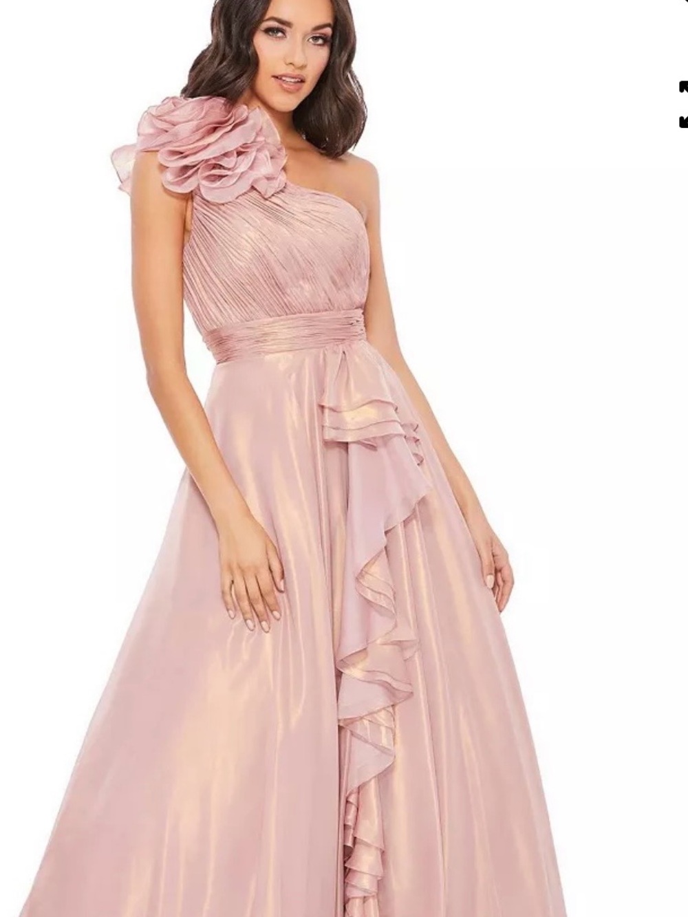 Mac Duggal One-Shoulder Blush Pink Evening Gown size 4